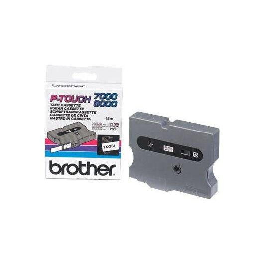 Brother Laminated tape black, white Roll (1.2 cm | TX231