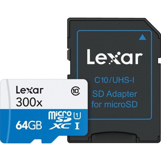 Lexar High-Performance 300x microSDXC 64GB kit