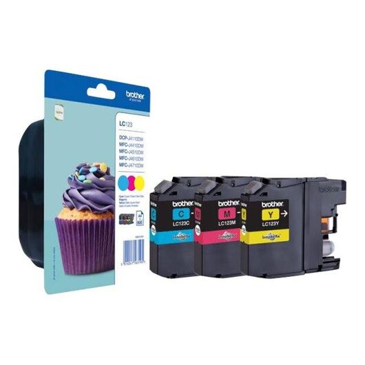 Brother LC123 RainbowPack 3-pack High Yield | LC123RBWBPDR