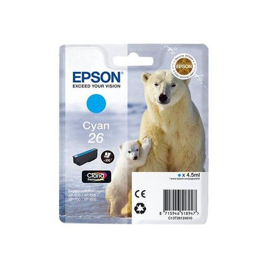 Epson 26 4.5 ml cyan original blister | C13T26124020