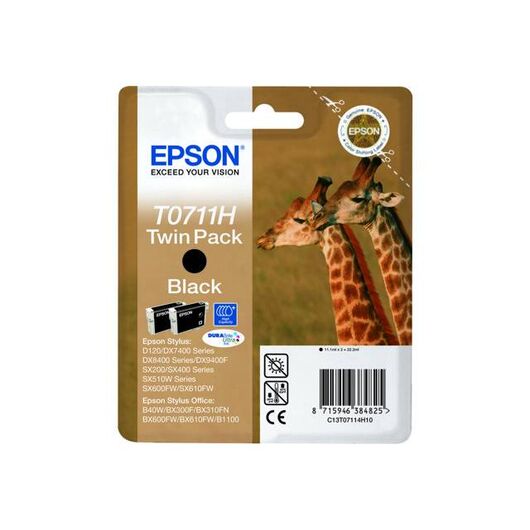 Epson T0711 Twin Pack 2-pack high capacity | C13T07114H20