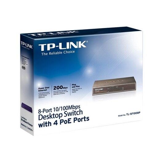 TP-LINK TL-SF1008P Switch 4 x 10100 (PoE) + 4 | TL-SF1008P