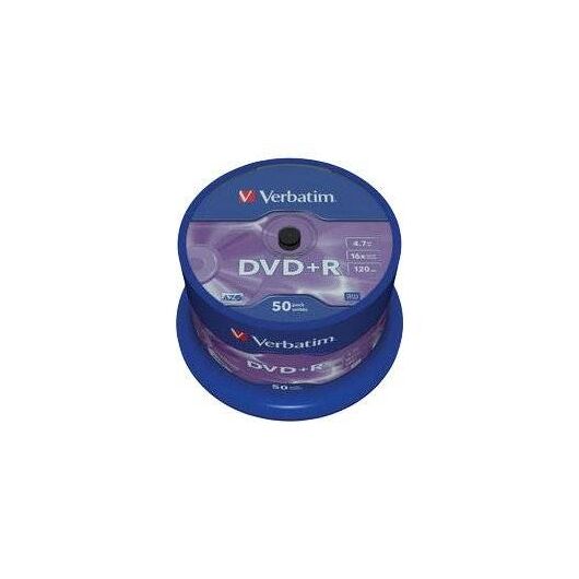 Verbatim 50 x DVD+R 4.7 GB 16x matt silver spindle | 43550