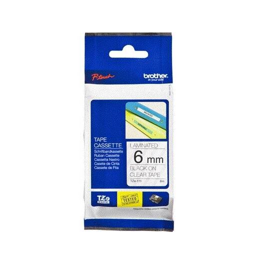 Brother TZe111 Standard adhesive black on clear | TZE111