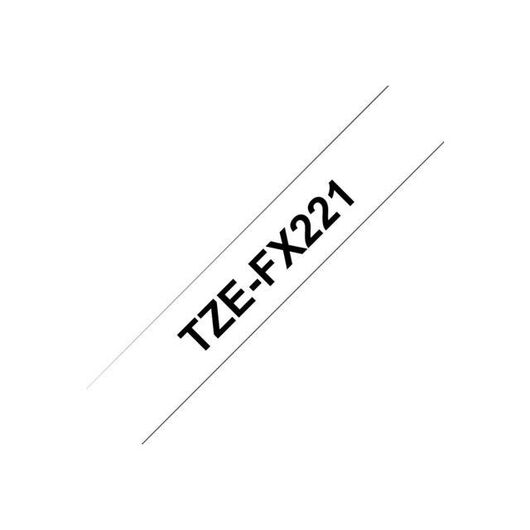 Brother TZeFX221 Black on white Roll  | TZEFX221