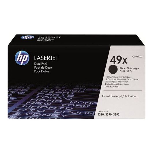 HP 49X 2-pack High Yield black original LaserJet | Q5949XD