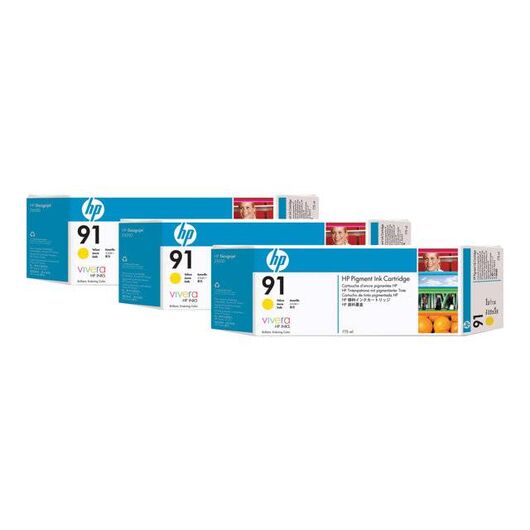 HP 91 3-ink Multipack 3-pack 775 ml yellow | C9485A