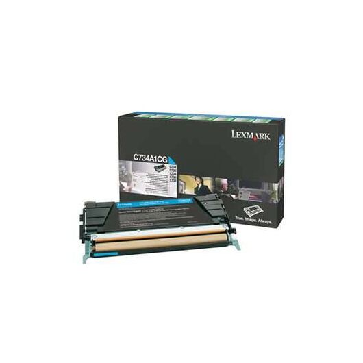 Lexmark Cyan original toner cartridge LCCP, LRP | C734A1CG