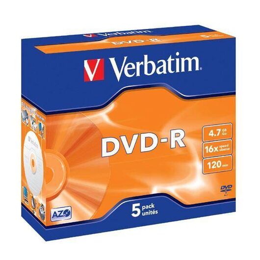 Verbatim 5 x DVD-R 4.7 GB 16x matt silver | 43519