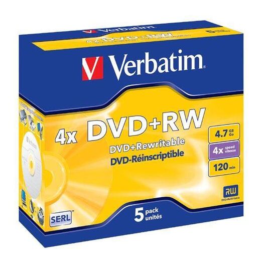 Verbatim DataLifePlus 5 x DVD+RW 4.7 GB 4x  | 43229