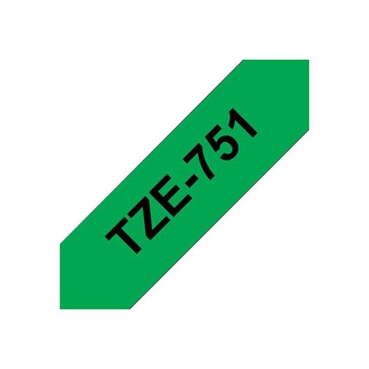Brother TZe751 Black on green Roll (2.4 cm x 8 m) | TZE751