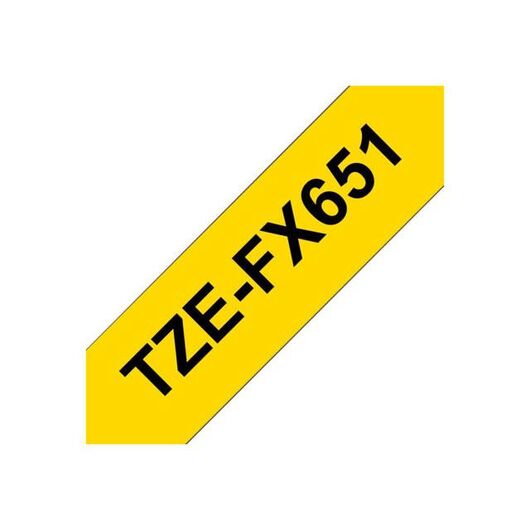 Brother TZeFX651 Black on yellow Roll | TZEFX651