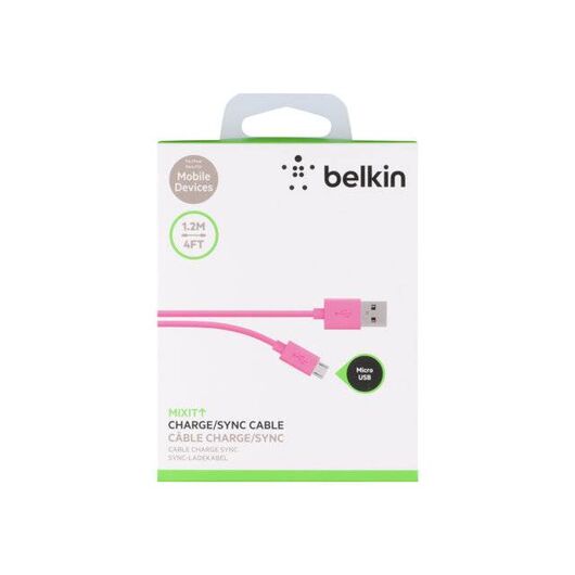 Belkin MIXIT USB cable Micro-USB 2m pink | F2CU012BT2M-PNK
