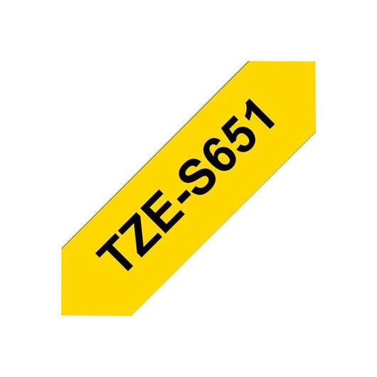 Brother Extra strength adhesive black on yellow| TZES651