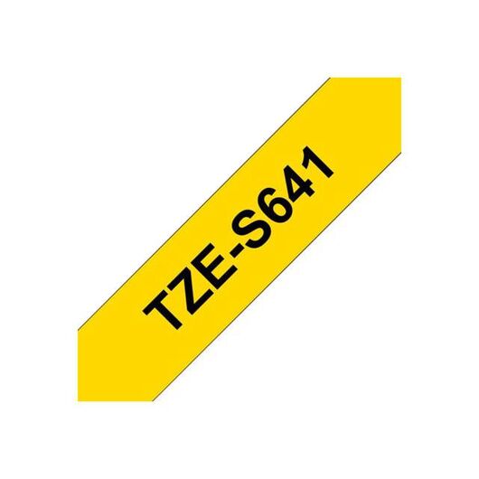 Brother Extra strength adhesive black on yellow | TZES641