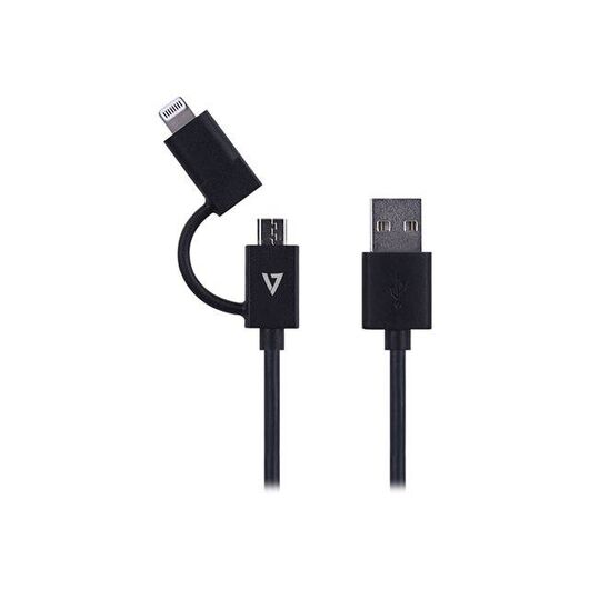 V7 2-in-1 Combo Charging data cable | LTMCUSB1M-BLK-2EC
