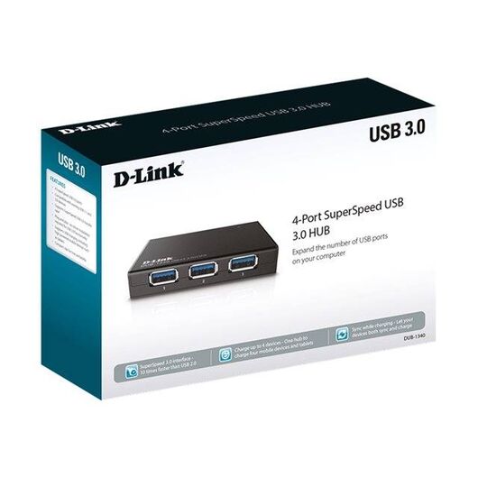D-Link DUB 1340 Hub 4 x SuperSpeed USB 3.0 DUB-1340