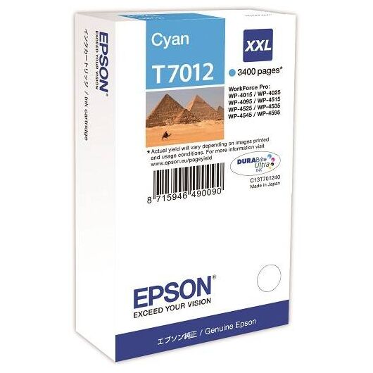Epson T7012 XXL size cyan original ink C13T70124010