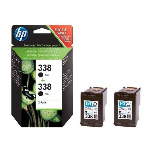 HP 338 2-pack 11 ml black original ink cartridge CB331EE