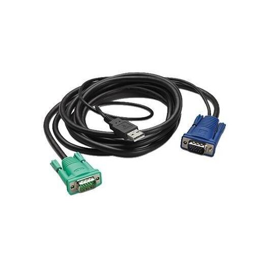 APC Keyboard video mouse (KVM) cable USB, HD-15 AP5821