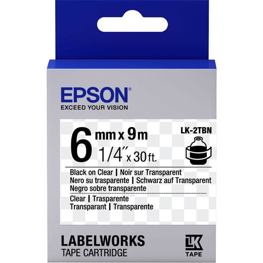 Epson LabelWorks LK-2TBN Black on clear Roll C53S652004