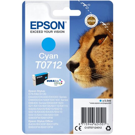 Epson T0712 5.5 ml cyan original ink C13T07124012