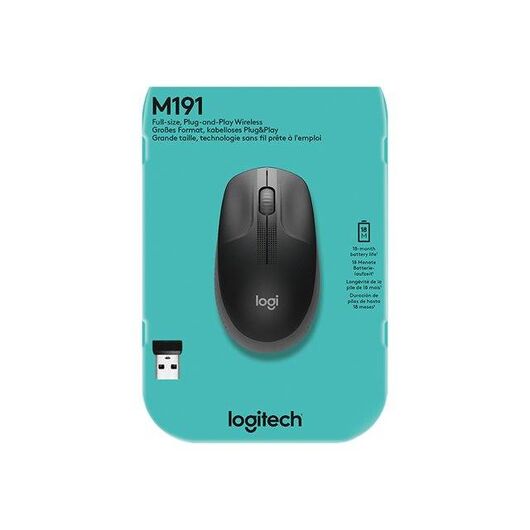 Logitech M190 Mouse optical 3 buttons wireless 910-005905