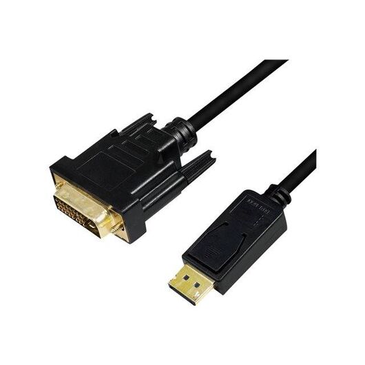 LogiLink Adapter cable DisplayPort (M) latched to DVI-D (M)