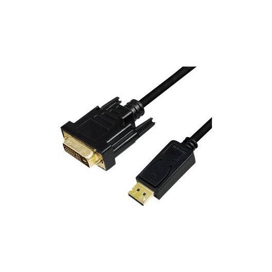 LogiLink Adapter cable DisplayPort (M) latched to DVI-D (M)