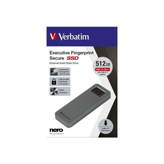Verbatim Executive Fingerprint Secure Solid state 53656