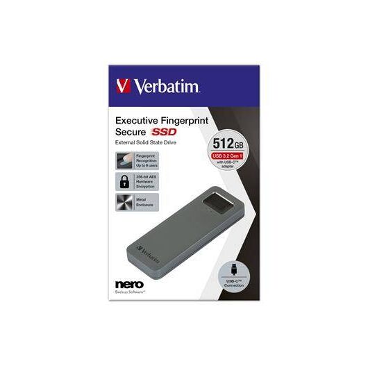 Verbatim Executive Fingerprint Secure Solid state 53656