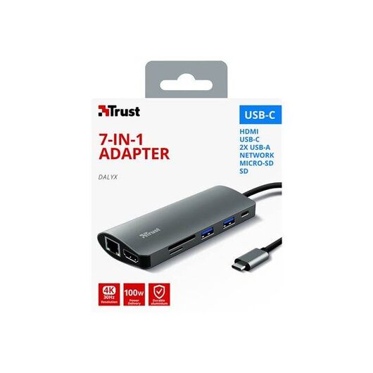 Trust Dalyx 7-in-1 USB-C Multiport Adapter Docking 23775