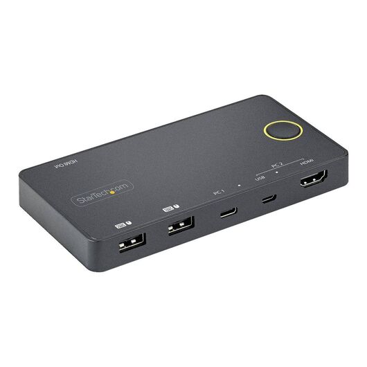 StarTech.com 2 Port Hybrid USBA + HDMI & USB-C KVM SV221HUC4K