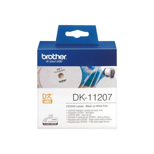 Brother DK11207 Black on white 100) CDDVD labels for DK11207
