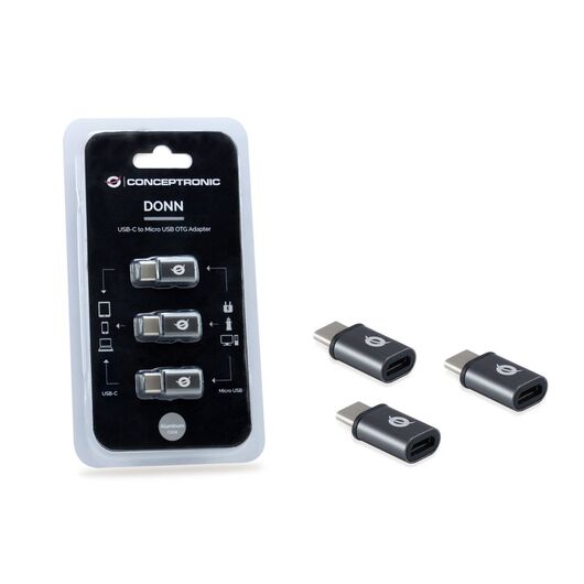 DONN05G USB-C to Micro USB OTG Adapter 3-Pack