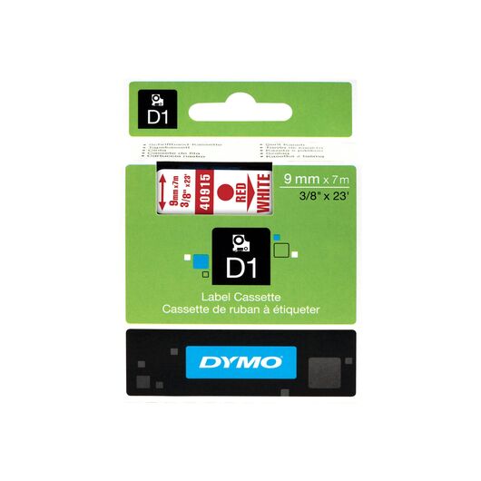 DYMO D1 Glossy red on white Roll (0.9 cm x 7 m) 1 S0720700