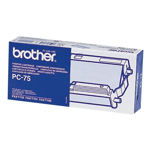 Brother PC75 Black print ribbon cassette for FAXT102, PC75