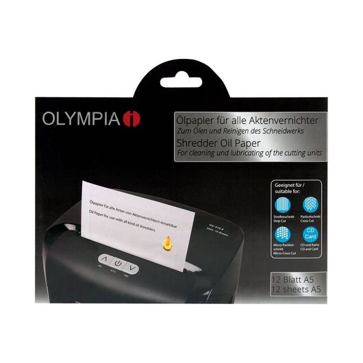 OLYMPIA - Shredder lubricant sheets (pack of 12) | 9130