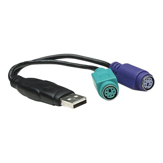 Manhattan USB-A to PS/2 Converter cable, 15cm, Male to F | 179027