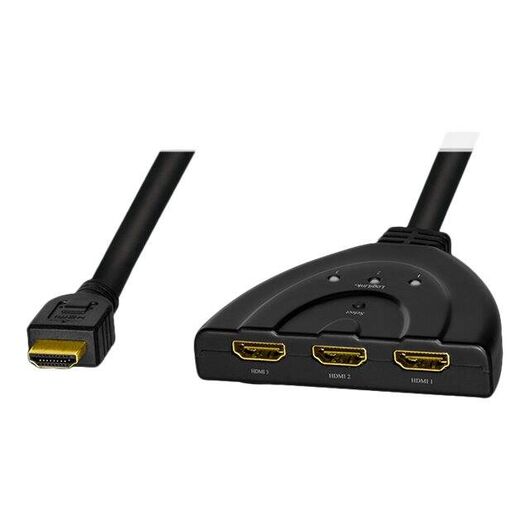 LogiLink - Video/audio splitter/switch - 3 x HDMI - desk | HD0040