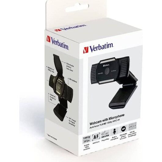 Verbatim AWC01 Webcam colour 2560 x 1440 1080p, 2K audio 49578