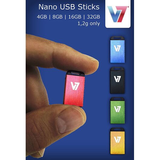 V7 USB NANO STICK 4GB GREEN