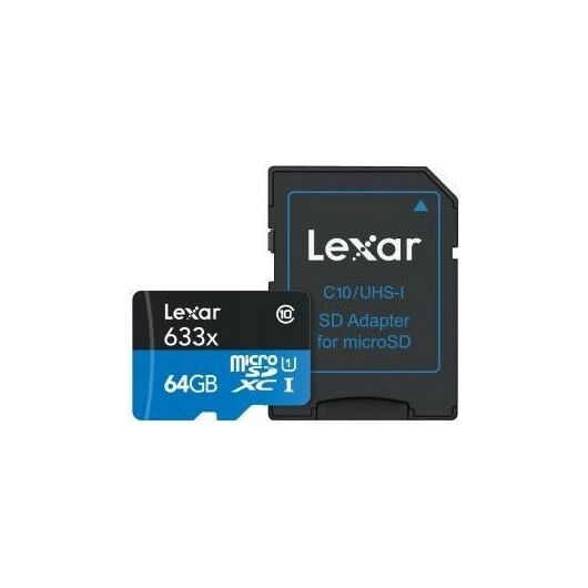 Lexar High-Performance 633x microSDXC 64GB kit