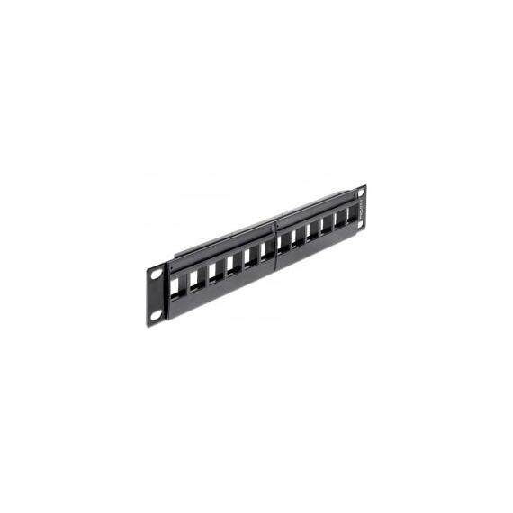 Delock 10″ Keystone Patch Panel 12 Port black