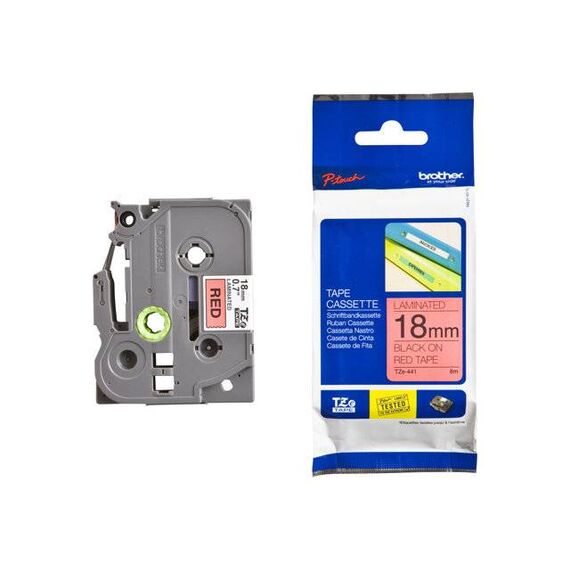 Brother TZe441 Adhesive black on red Roll | TZE441