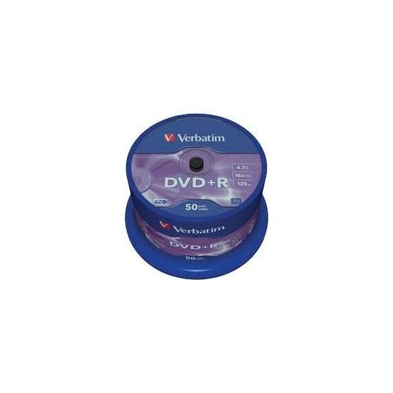 Verbatim 50 x DVD+R 4.7 GB 16x matt silver spindle | 43550
