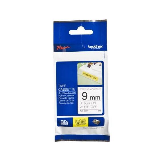 Brother Extra strength adhesive black on white | TZES221