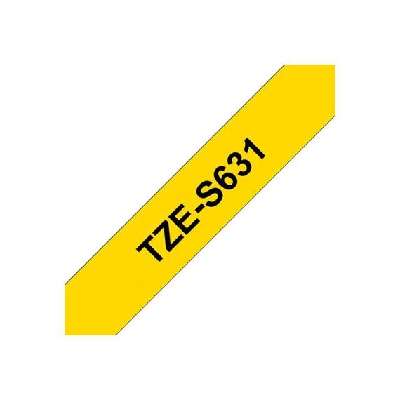 Brother Extra strength adhesive black on yellow | TZES631