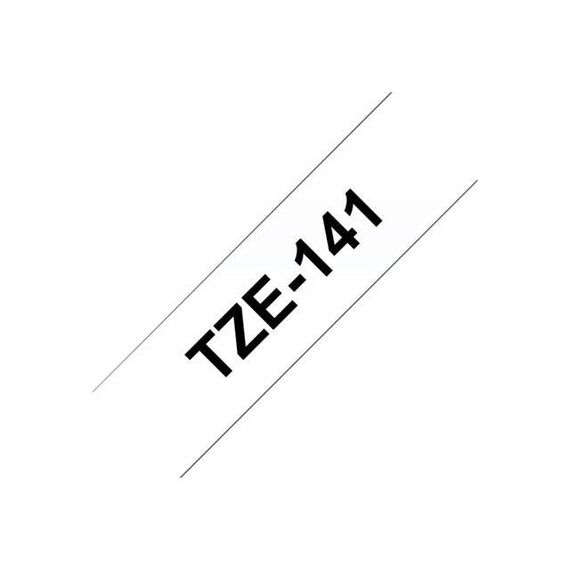 Brother TZe141 Standard adhesive black on clear | TZE141