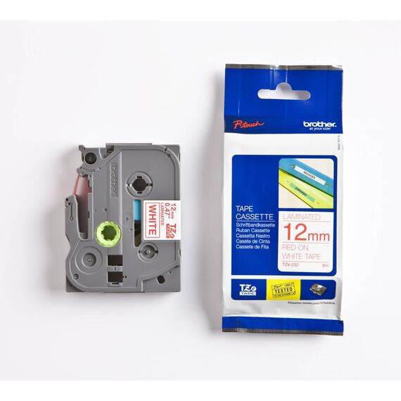 Brother TZe232 Standard adhesive red on white Roll | TZE232